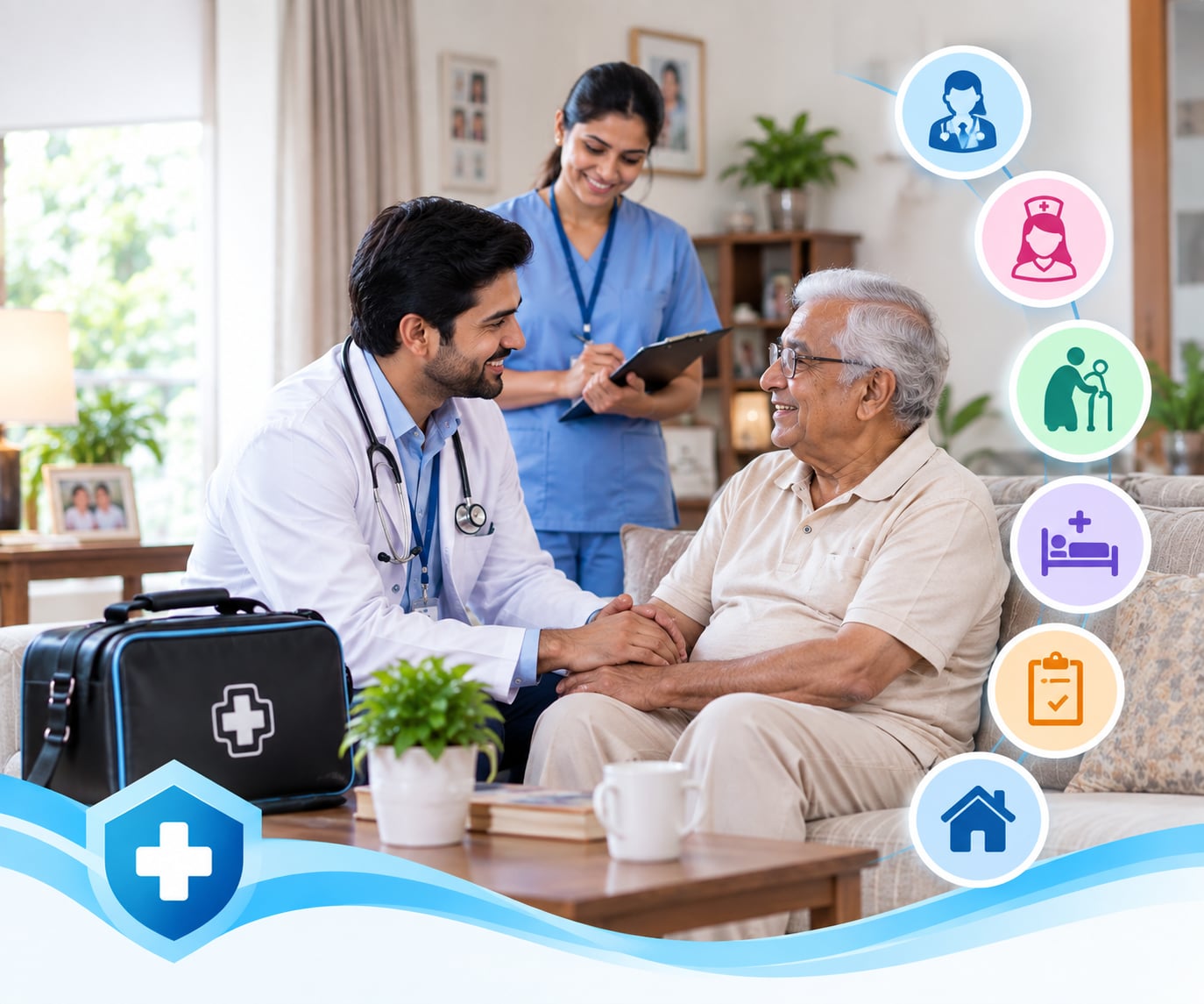 Orchid Multispeciality Hospital doctor and nurse visiting a patient at home